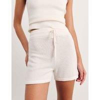 Jag Linen Rich Knitted High Waisted Shorts White