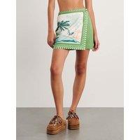 Jag Linen Blend Sunlounger Print Mini Wrap Skirt Multi