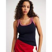 Jag Scoop Neck Knitted Vest Black