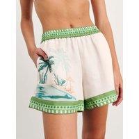 Jag Lyocell Rich Printed Shorts Ivory