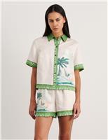 Lyocell Rich Printed Collared Shirt