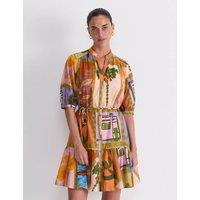 Sportscraft Pure Cotton Printed V-Neck Mini Dress Multi