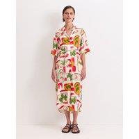 Sportscraft Printed Tie Waist Midi Shirt Dress Multi