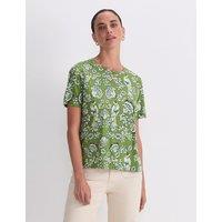 Sportscraft Pure Cotton Printed Round Neck T-Shirt Green