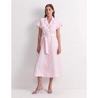 Sportscraft Lyocell Rich Belted Midi Shirt Dress Pink