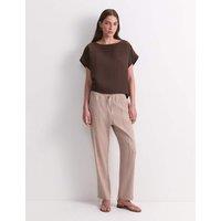 Sportscraft Linen Blend Relaxed Tapered Trousers Light Brown