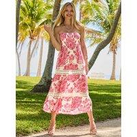 SOSANDAR Paisley Bandeau Midi Dress Pink Mix