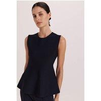 SABA Peplum Top Black