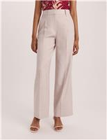 Wool Rich Pleat Front Straight Leg Trousers