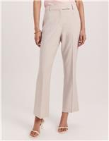 SABA Wool Rich Straight Leg Cropped Trousers Oatmeal
