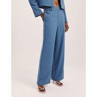 SABA Side Stripe Wide Leg Trousers Blue