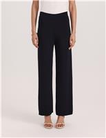 SABA Elasticated Waist Straight Leg Trousers Black