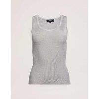 SABA Metallic Scoop Neck Vest Top Silver