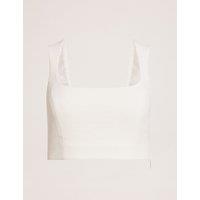 SABA Scoop Neck Crop Top White