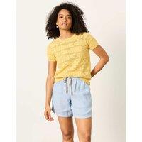 FatFace Pure Cotton Sardine Knitted Top Yellow