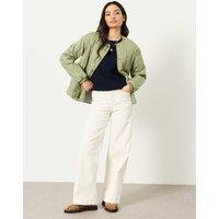 FatFace Mid Rise Wide Leg Jeans Ecru