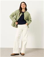 FatFace Mid Rise Wide Leg Jeans Ecru