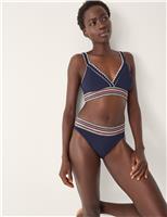 Embroidered Triangle Bikini Top