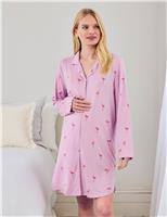 Maternity Modal Rich Flamingo Nightshirt