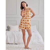 Chelsea Peers Cotton Rich Sunshine Tile Print Cami Short Pyjama Set Light Cream