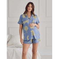 Chelsea Peers Maternity Printed Shortie Set Blue Mix