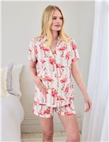 Maternity Cotton Rich Flamingo Shortie Set