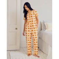 Chelsea Peers Cotton Rich Revere Pyjama Set Cream Mix
