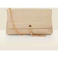 SOSANDAR Raffia Tassel Detail Natural