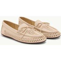 Nobody's Child Leather Flat Boat Shoes White