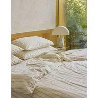 Piglet In Bed Pure Cotton Striped Duvet Cover Green Mix