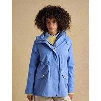 Joules Cotton Rich Waterproof Hooded Raincoat Blue
