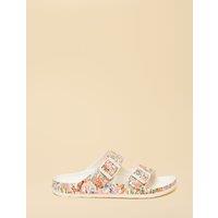 Joules Floral Double Strap Buckle Sliders Multi
