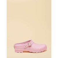 Joules Buckle Block Heel Clogs Pink