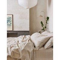 Piglet In Bed Washed Cotton Gingham Duvet Cover Natural Mix