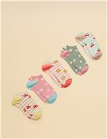 5 Pack Cotton Rich Patterned Trainer Socks