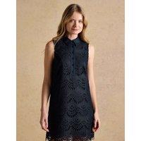 Joules Broderie Mini Shift Dress Navy