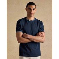 Joules Cotton Rich Pique Crew Neck T-Shirt Navy