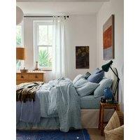 Piglet In Bed Pure Linen Gingham Duvet Cover Blue Mix