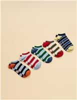 5 Pack Cotton Rich Striped Trainer Socks
