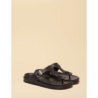 Joules Buckle Flat Flip Flops Black