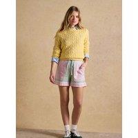 Joules Pure Cotton Striped Shorts Green Mix