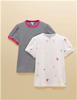 2 Pack Pure Cotton Printed T-Shirts