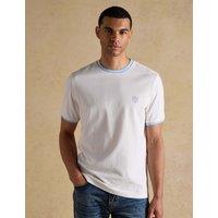 Joules Cotton Rich Pique Crew Neck T-Shirt White
