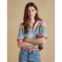 Joules Pure Cotton Knitted Wave Stitch Top Multi