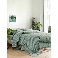 Piglet In Bed Linen Rich Pembroke Stripe Duvet Cover Dark Green Mix
