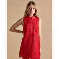 Joules Broderie Mini Shift Dress Orange