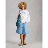 White Stuff Cotton Rich Printed Sweatshirt White Mix