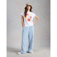 White Stuff Pure Cotton Printed T-Shirt White Mix