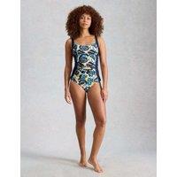 White Stuff Printed Padded Square Neck Tankini Top Navy Mix