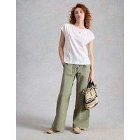White Stuff Pure Cotton Broderie T-Shirt White